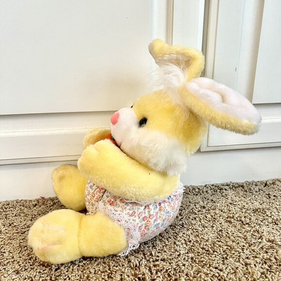 Vintage Liberty Bell Christmas Yellow Easter Bunny Rabbit Plush Stuffed Toy - Picture 6 of 14